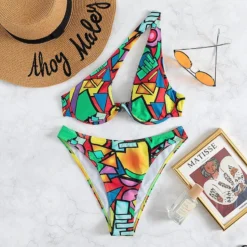 Abstract One Shoulder High Cut Bikini Set 16 Abstract One Shoulder High Cut Bikini Set -BoldSkin Store Sc3a009dfe0534bfd8ef6ea56f6edb759s
