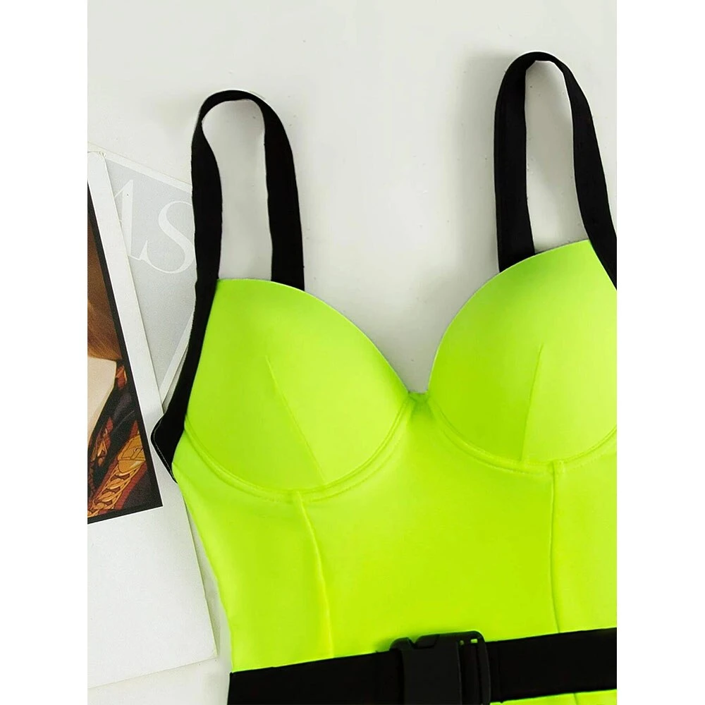 Neon Belted One Piece Swimsuit 8 Neon Belted One Piece Swimsuit - Image 8