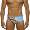 Floral Skull Swim Briefs
