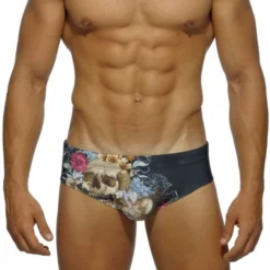 Floral Skull Swim Briefs -BoldSkin Store product image 1434898327