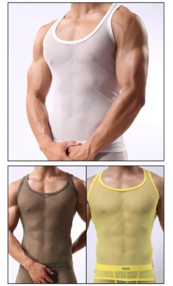 Men's Coloured Mesh Tank Top -BoldSkin Store product image 1833982889