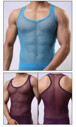 Men's Coloured Mesh Tank Top -BoldSkin Store product image 1833982890