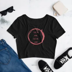 I Like The Wine Not The Label Pansexual Crop Top 7 I Like The Wine Not The Label Pansexual Crop Top -BoldSkin Store womens crop tee black front 61a01a6896e48